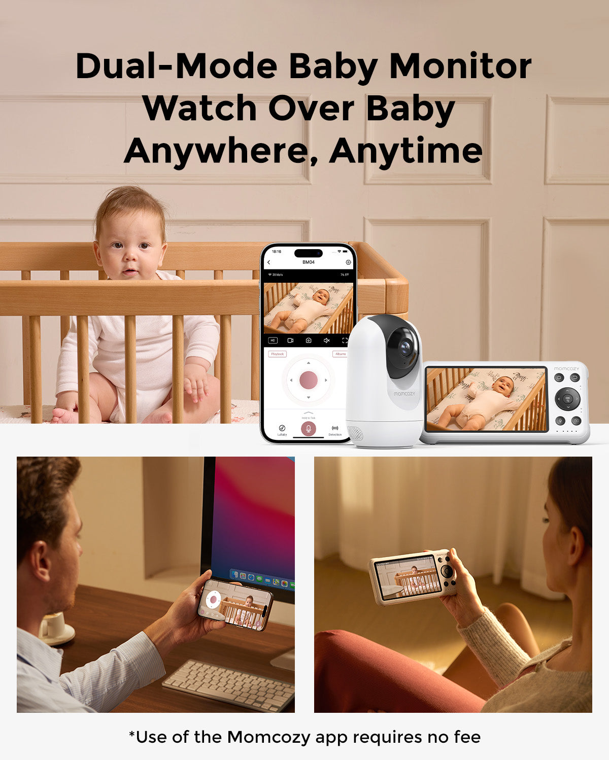 Baby Care Bundle: Smart Baby Sound Machine and Dual-mode Baby Monitor BM04