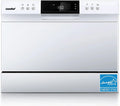 Countertop Dishwasher, Energy Star Portable Dishwasher, 6 Place Settings & 8 Washing Programs, Speed, Baby-Care, ECO& Glass, Dish Washer for Dorm, RV& Apartment, Black
