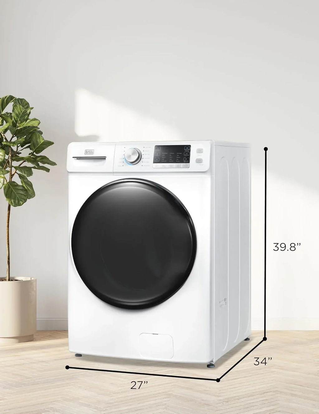 0.9 Cu. Ft. Portable Washer, 6.6 lb. Capacity Washing Machine for Homes & Apartments, 5 Wash Cycles, Quick Connect Sink Adapter and Drain Hose Included, Transparent Lid, BPWM09W, White