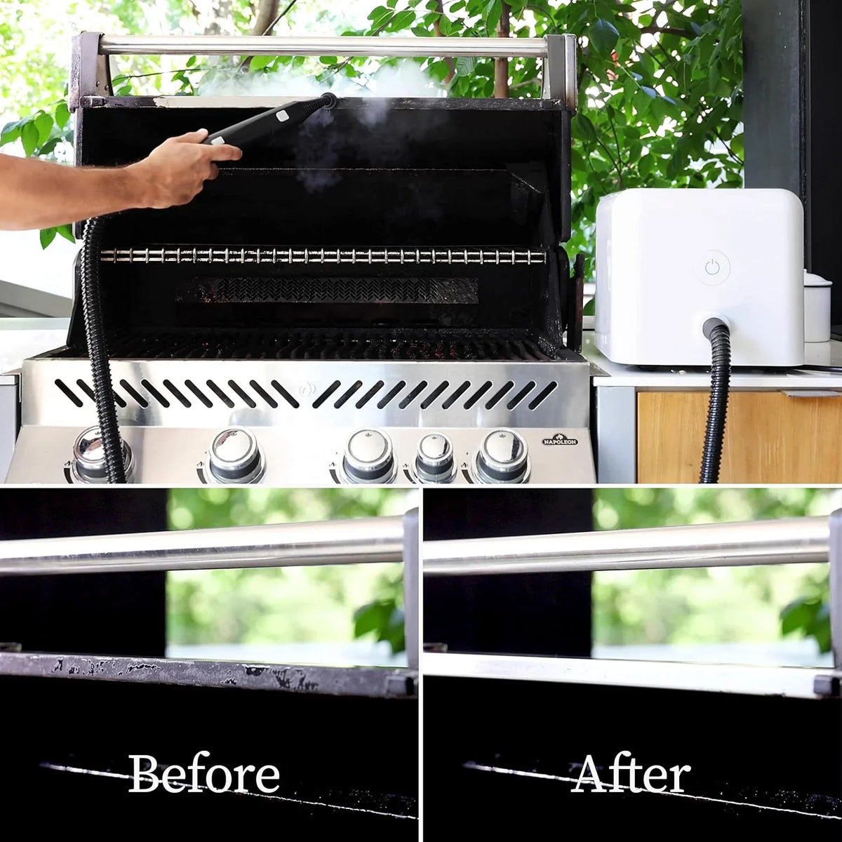 Steam cleaner, equipped with a 40-piece accessory set, has powerful functions and adopts a chemical-free cleaning method. It is suitable for cleaning floors, cars, tiles, gaps, etc. It can kill 99.9% of bacteria and viruses.