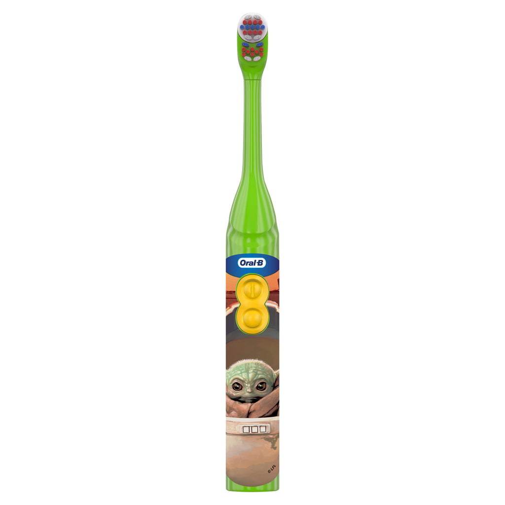 Kids Toothbrush, Battery Toothbrush Featuring Lucasfilm's Mandalorian, Full Head, Soft, for 3+