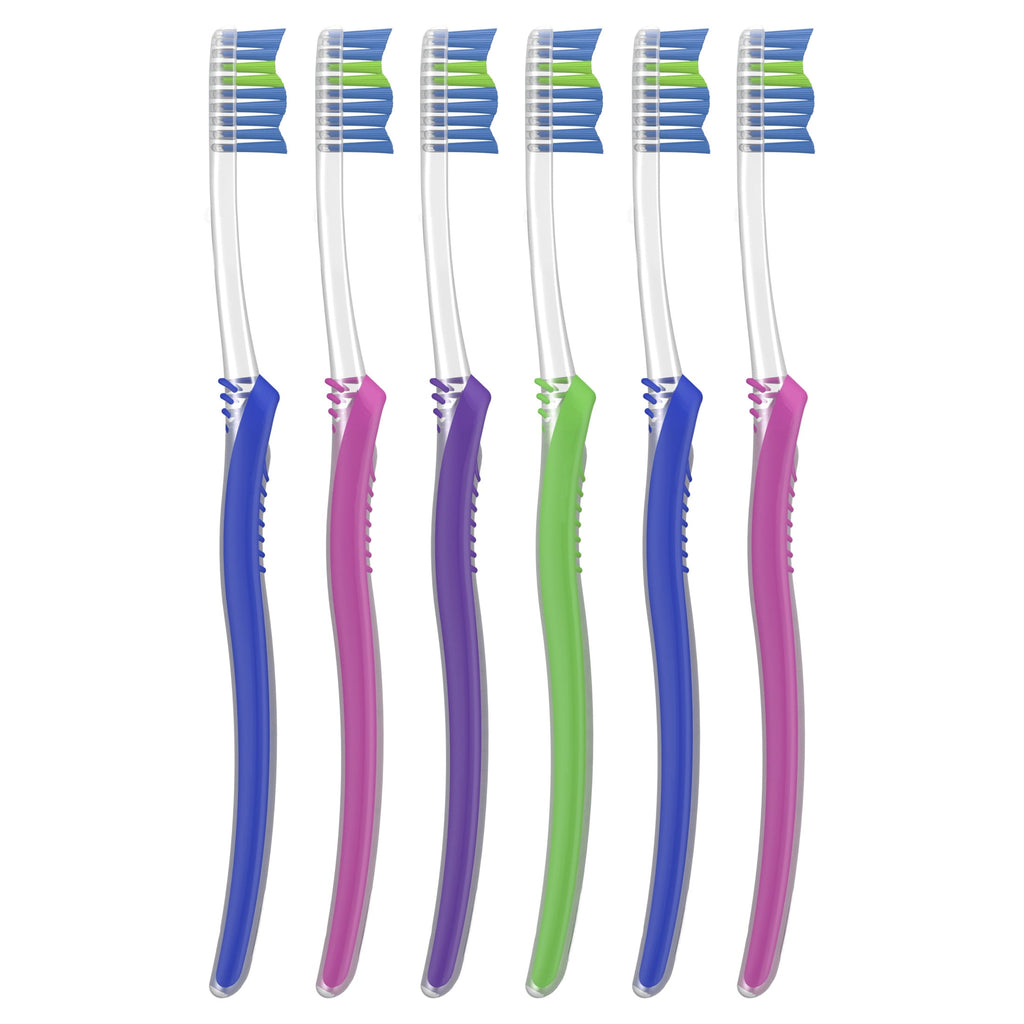 Toothbrush, Toothbrush Pack, Advanced Clean Toothbrush, Color-Changing Bristles, Soft, 6 Count