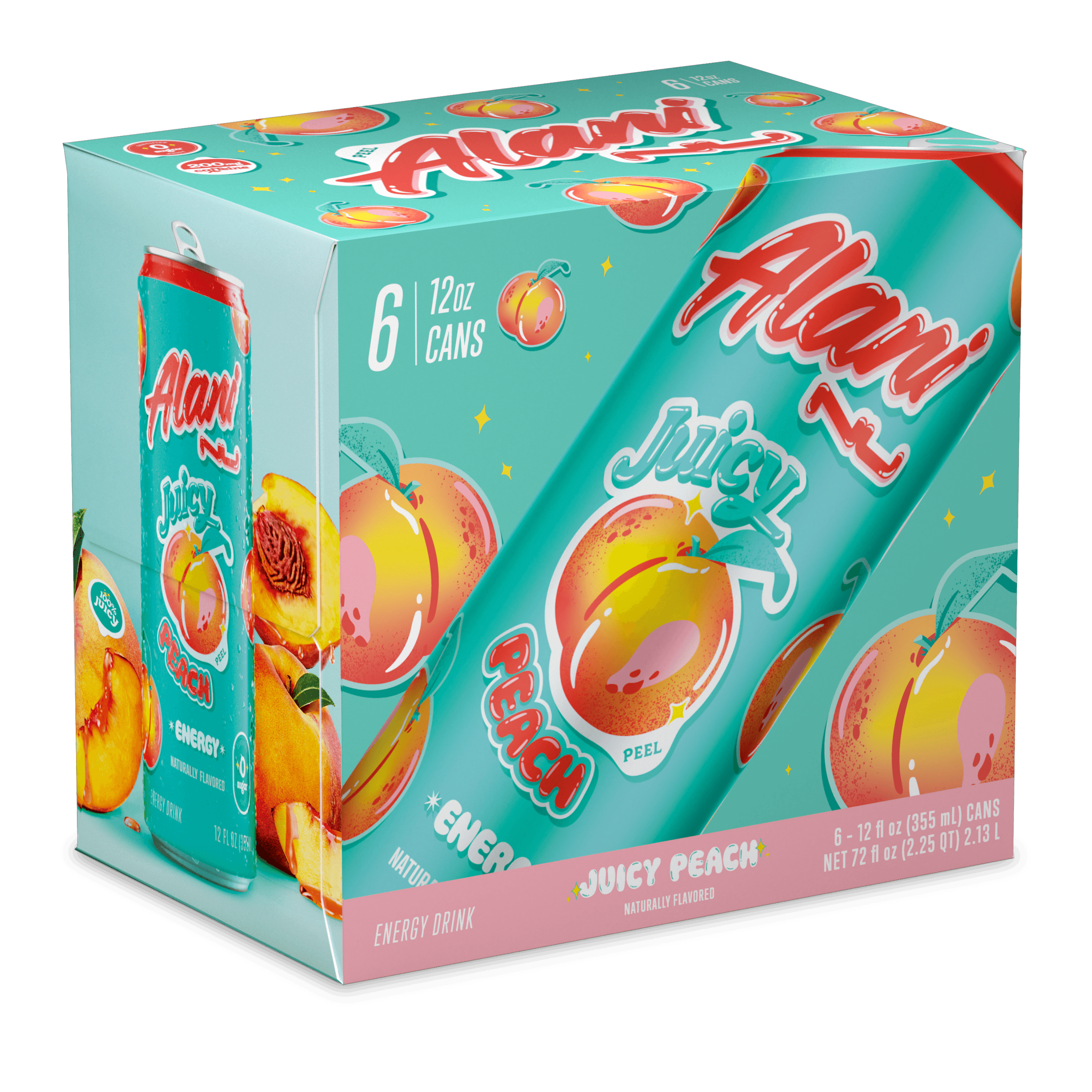 Energy Drink - Juicy Peach - 12oz Cans (6 Pack)