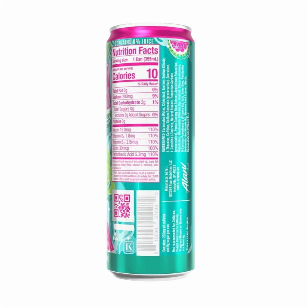 New  Nu Energy Drink Watermelon Wave 12 Fl oz (6 Pack)