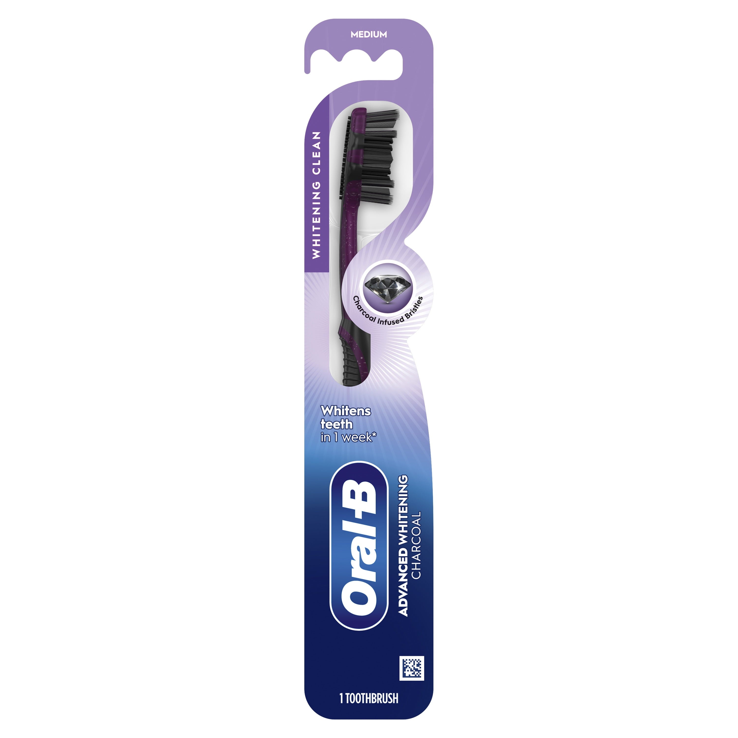 Charcoal Medium Toothbrush, Whitening Therapy 1 Count