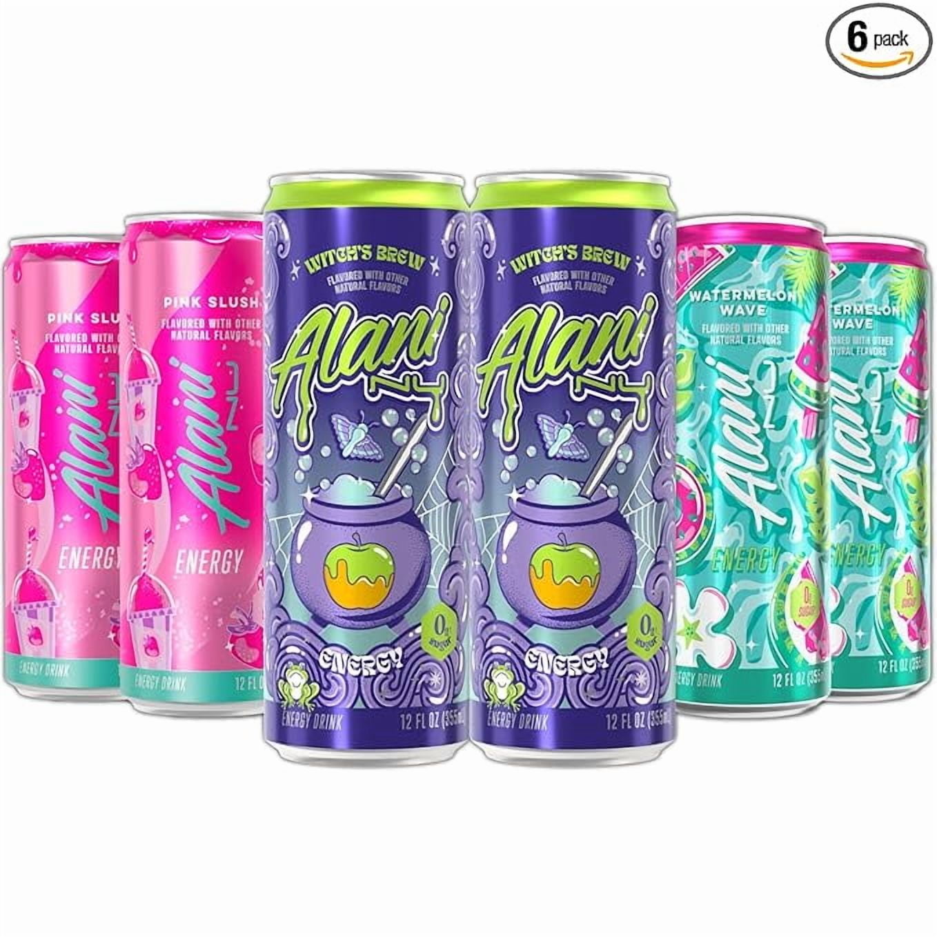 New  Energy Drinks Witch's Brew, Pink Slush, Watermelon Wave - Limited Edition Flavors - Variety Pack, Sugar-Free, Low-Calorie, 200mg Caffeine, Energy Boost Drink 12 fl oz (Pack of 6)