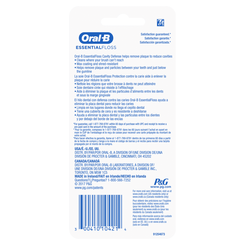 Essential Dental Floss Mint Cavity Defense, Twin Pack, 50 M X 2 Ea, 3 Pack