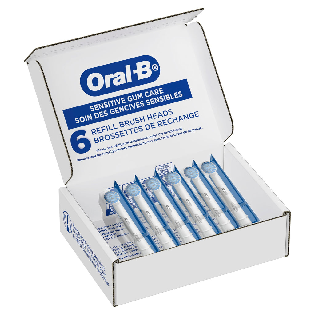 Toothbrush Heads, Sensitive Gum Care Electric Toothbrush Replacement Brush Heads, 6 Count