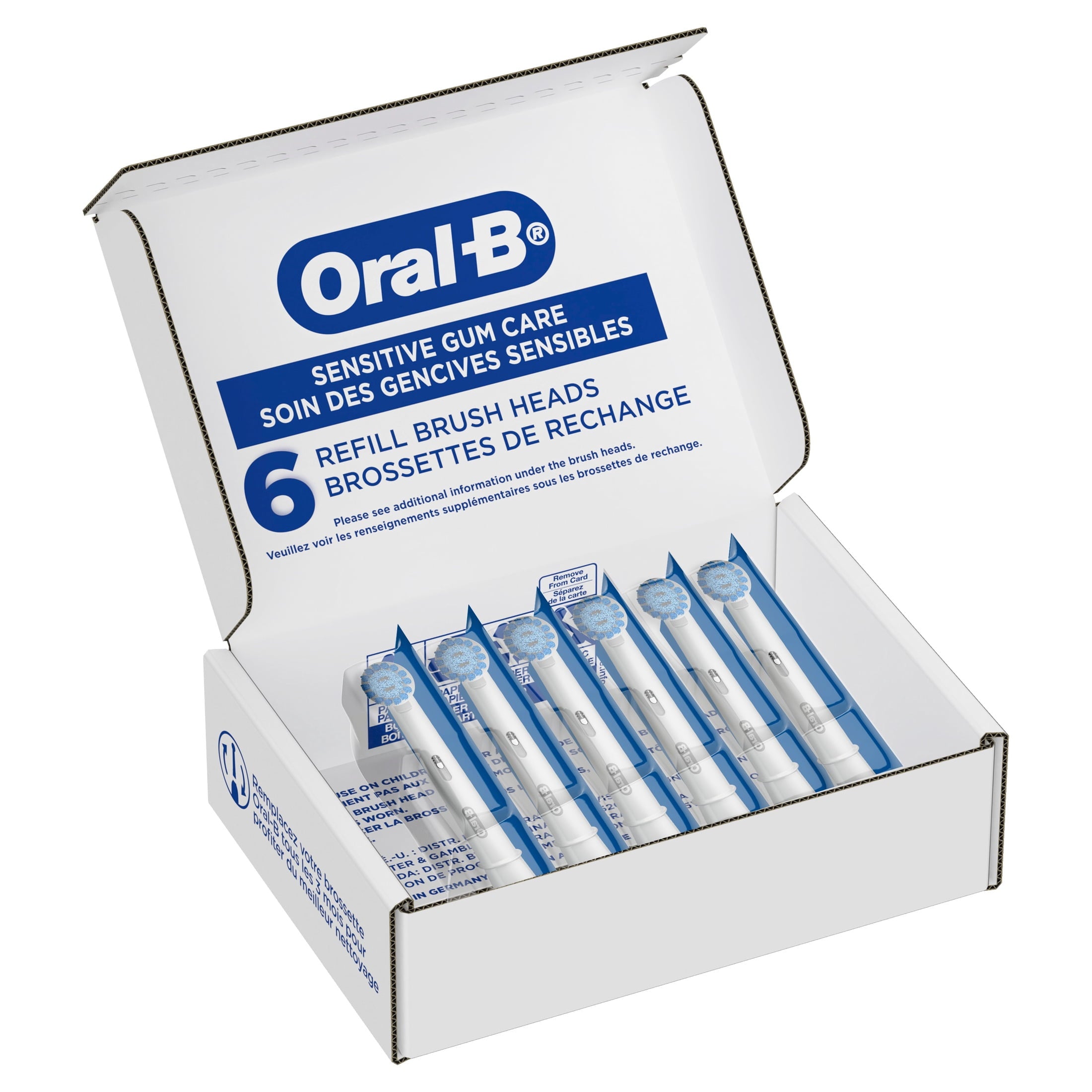 Toothbrush Heads, Sensitive Gum Care Electric Toothbrush Replacement Brush Heads, 6 Count