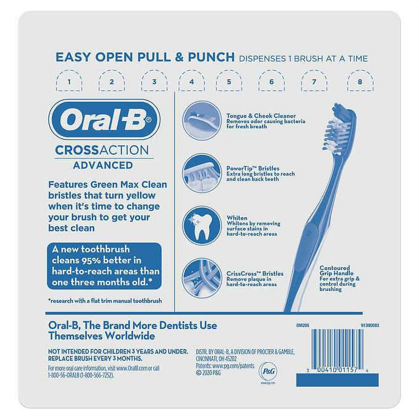 CrossAction Advanced Toothbrushes, 8-pack - Medium