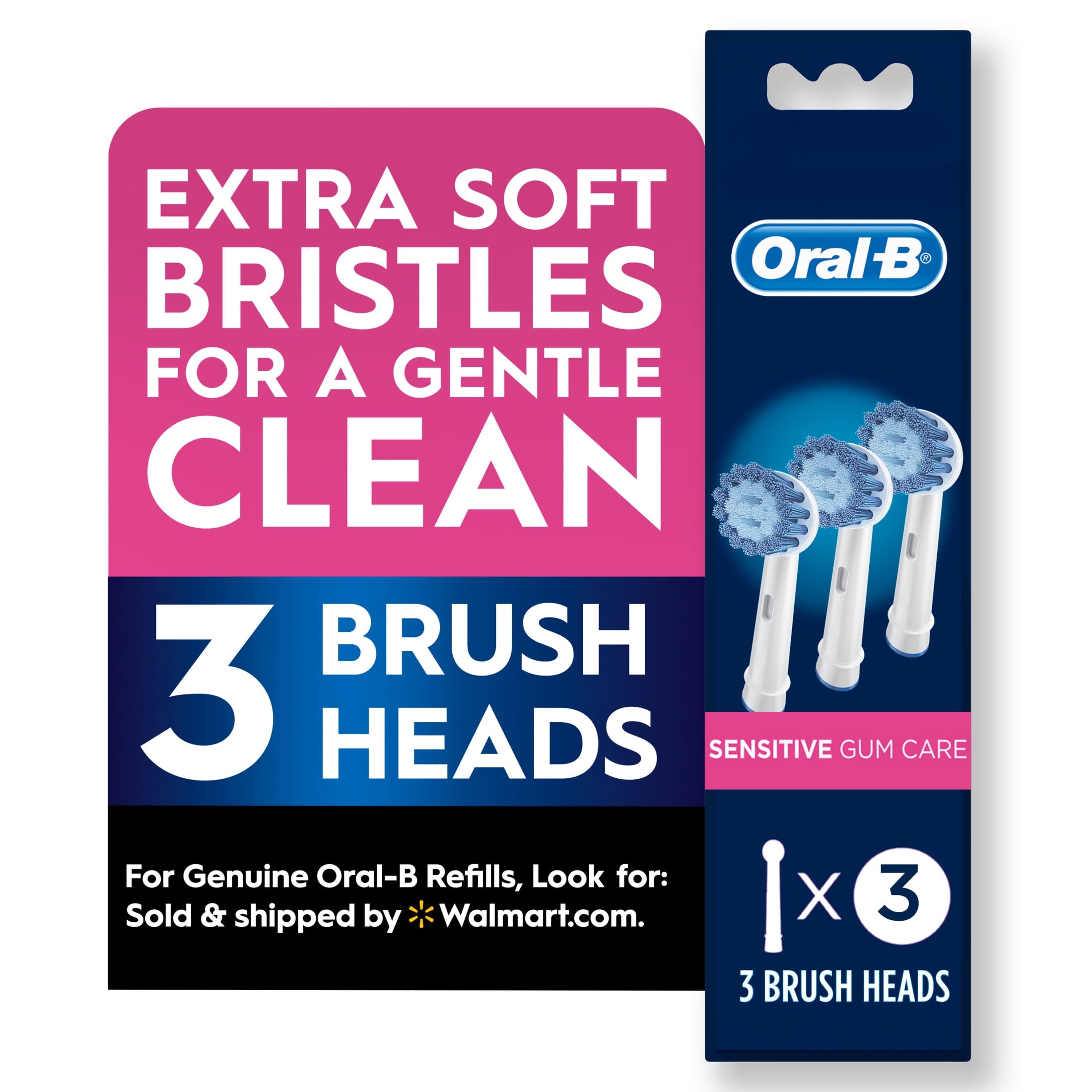 Toothbrush, Sensitive Gum Care Replacement Electric Toothbrush Head, 3 Count