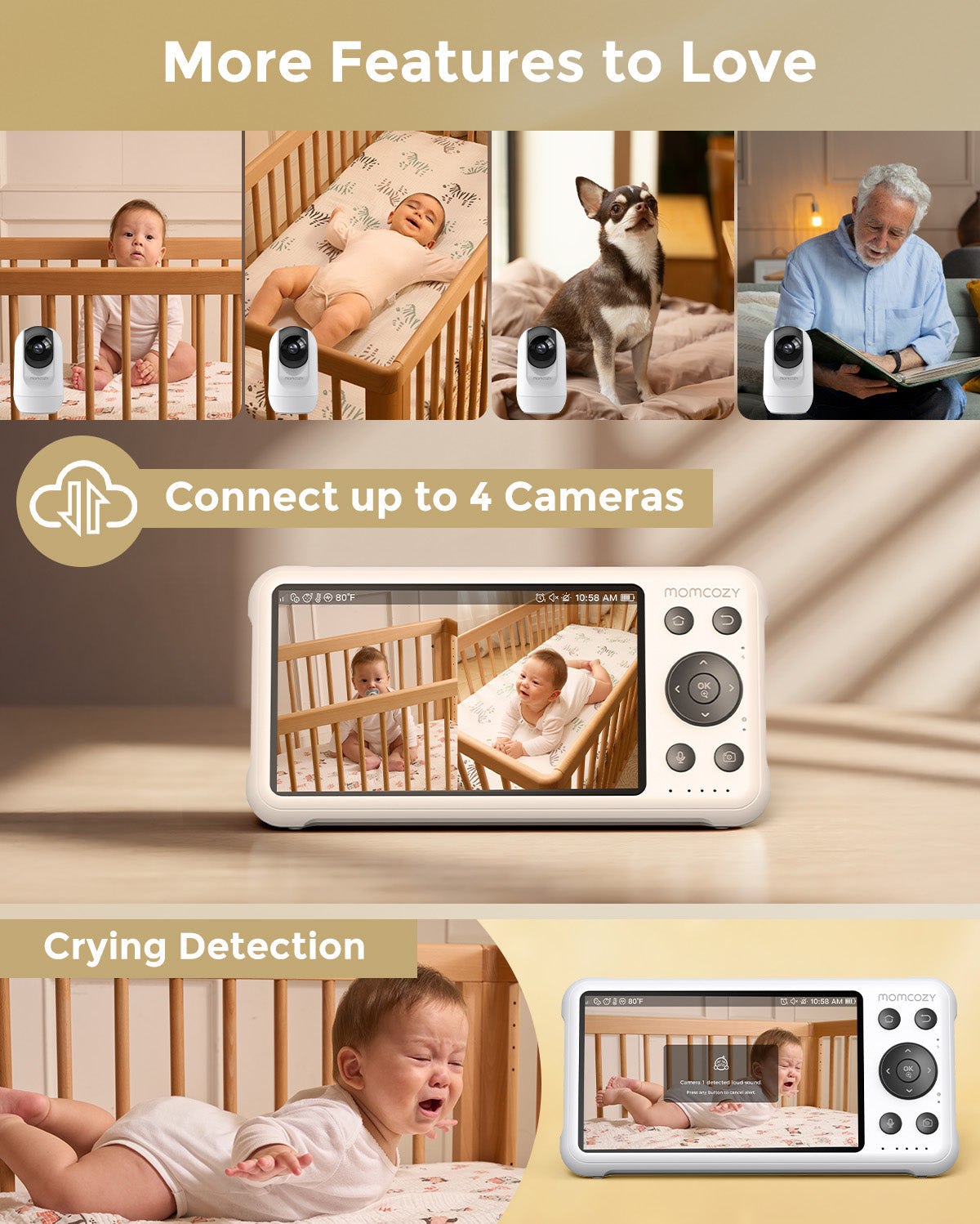 Baby Care Bundle: Smart Baby Sound Machine and Dual-mode Baby Monitor BM04