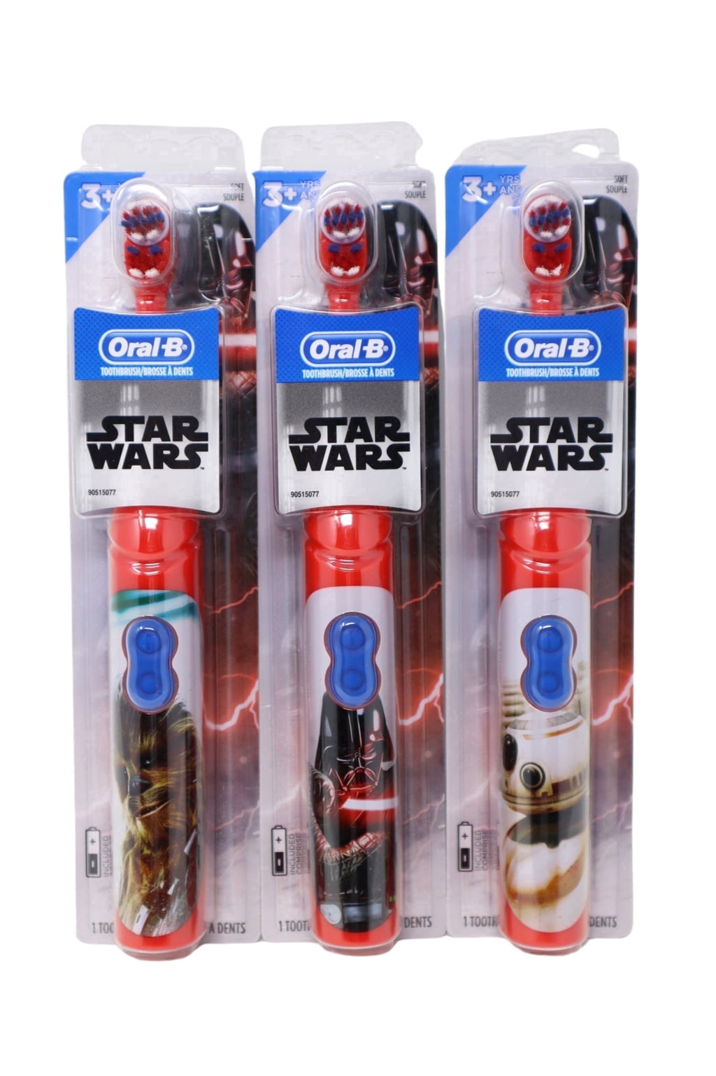 Kid's Battery Power Toothbrush featuring Disney's STAR WARS Characters, 3 Count, Red