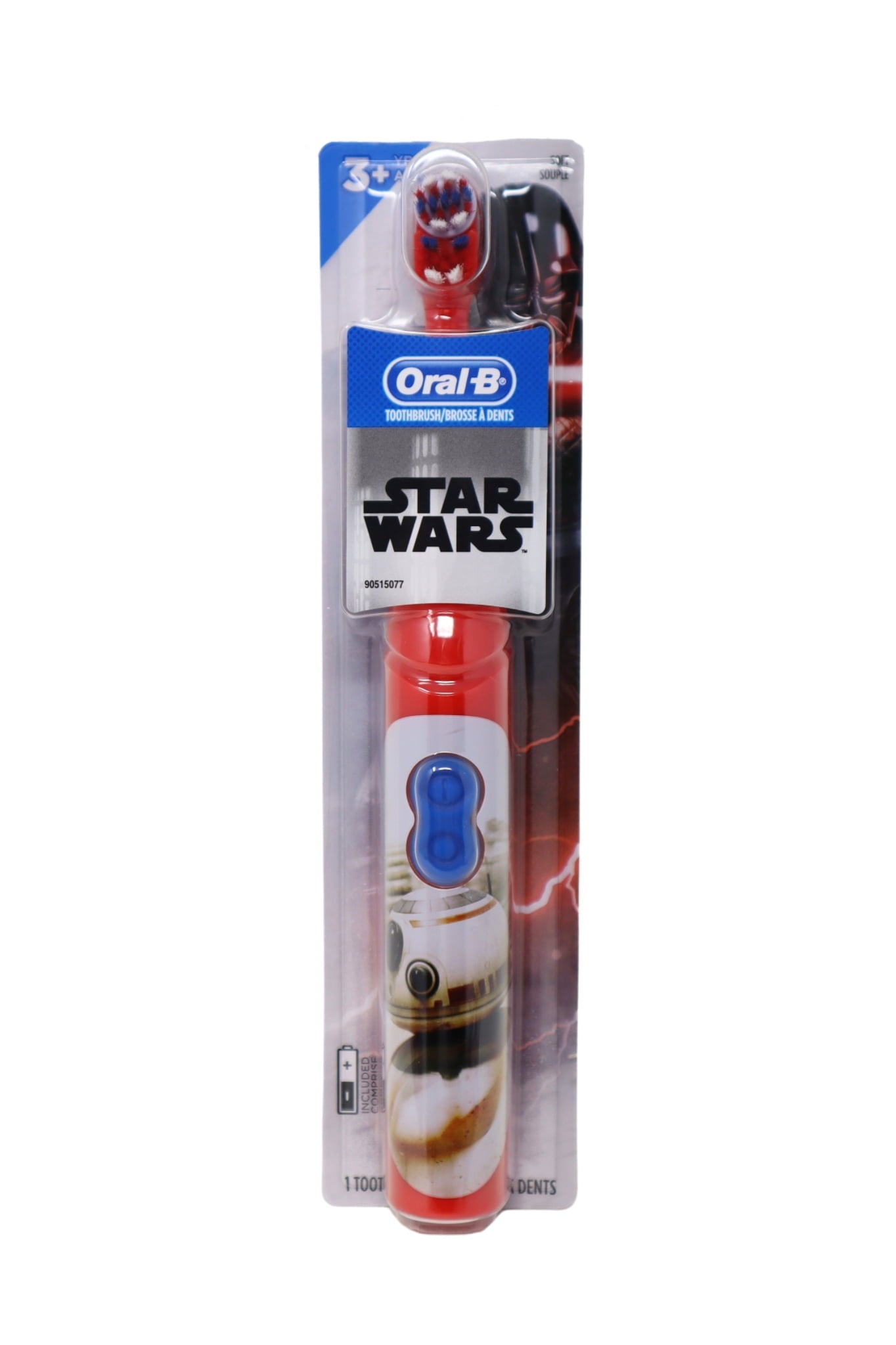 Kid's Battery Power Toothbrush featuring Disney's STAR WARS Characters, 3 Count, Red