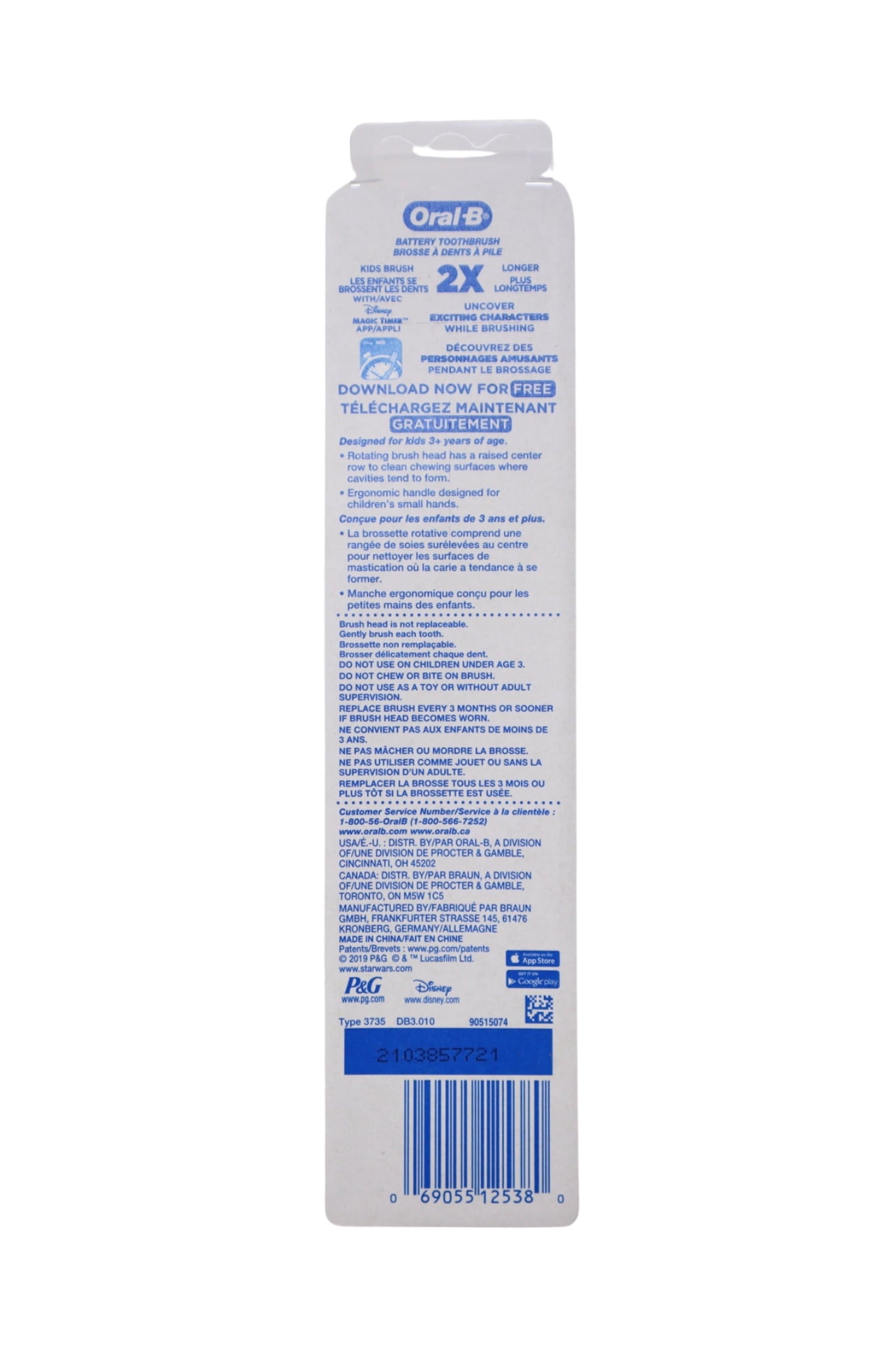 Kid's Battery Power Toothbrush featuring Disney's STAR WARS Characters, 3 Count, Red