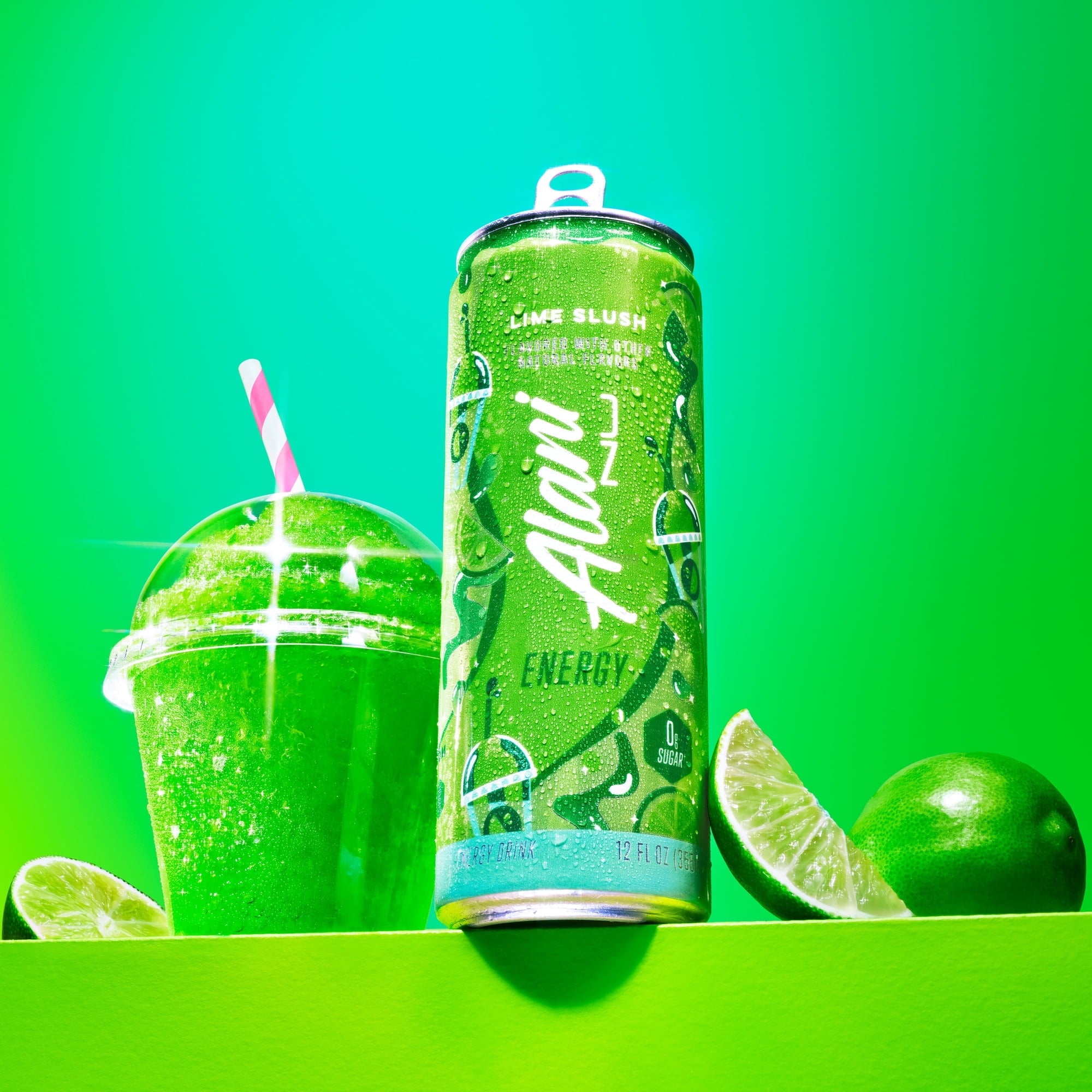 Energy Drink, Lime Slush Flavor, 12 fl oz Cans, 6-Pack