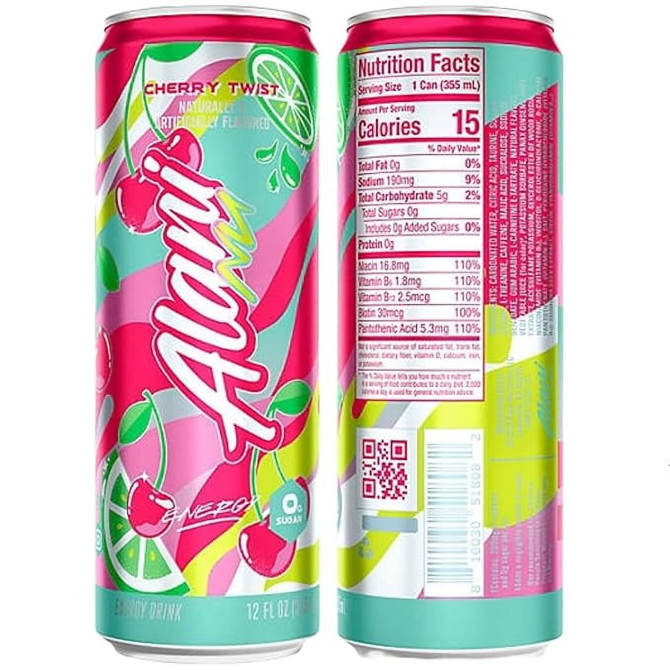 Energy Drink Cherry Twist, 12oz Cans, 6-Pack
