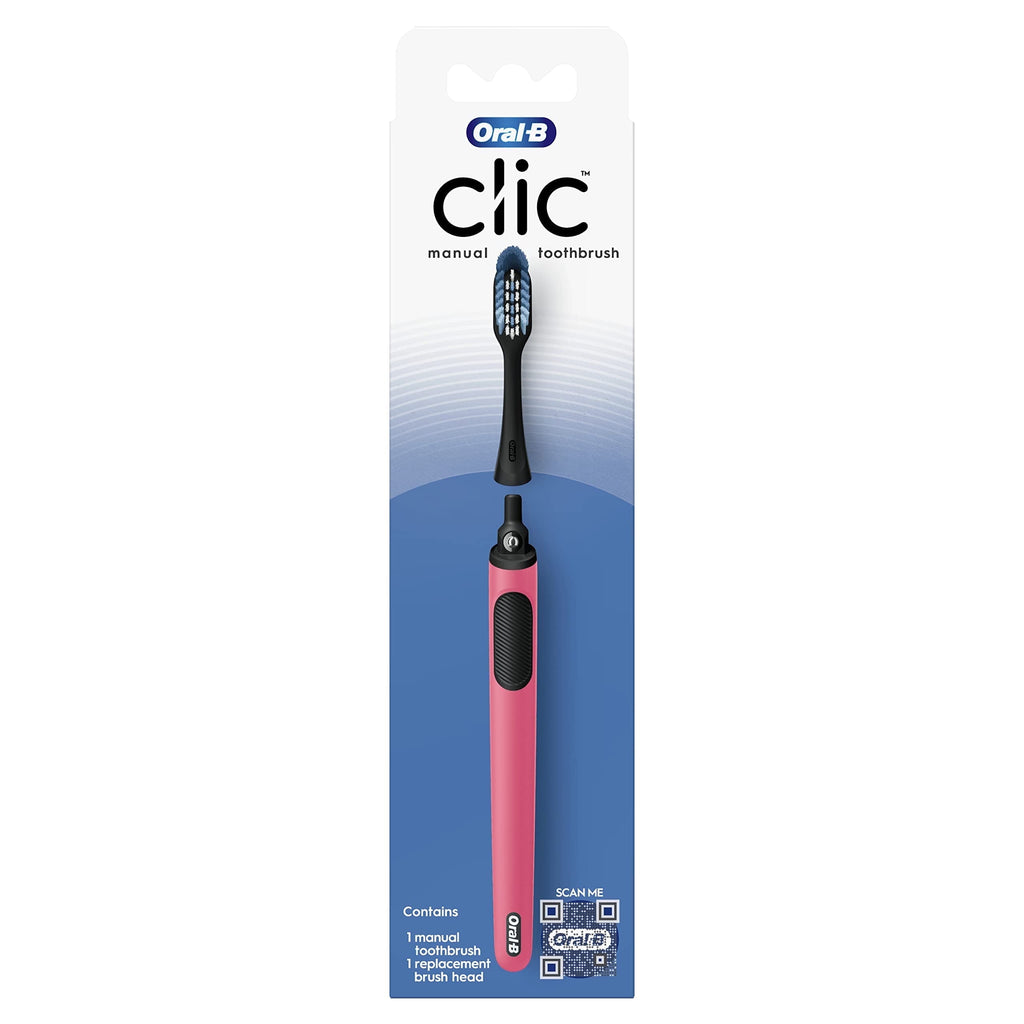 Clic Manual Toothbrush, C, with Replaceable Brush Head - 1 Count