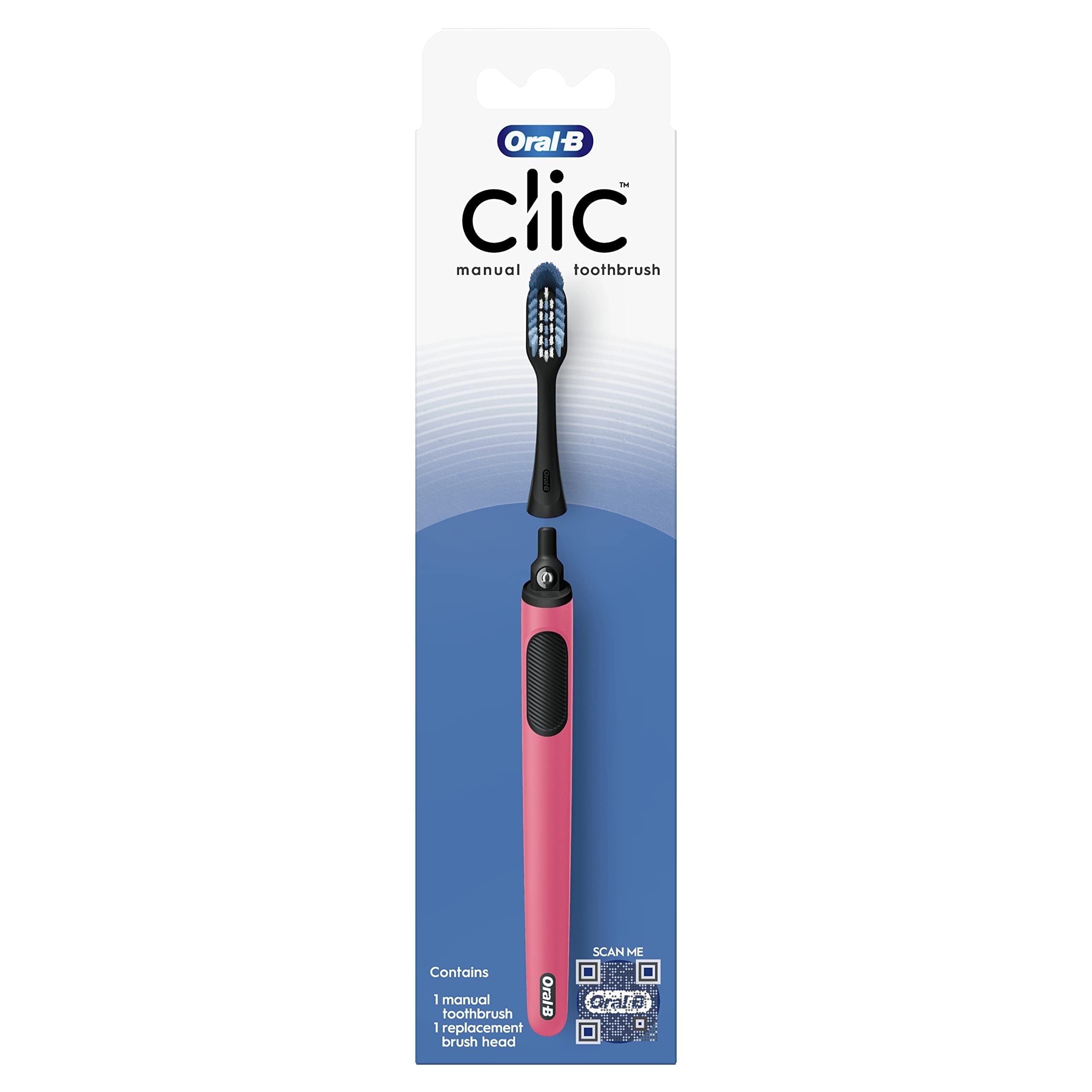 Clic Manual Toothbrush, C, with Replaceable Brush Head - 1 Count