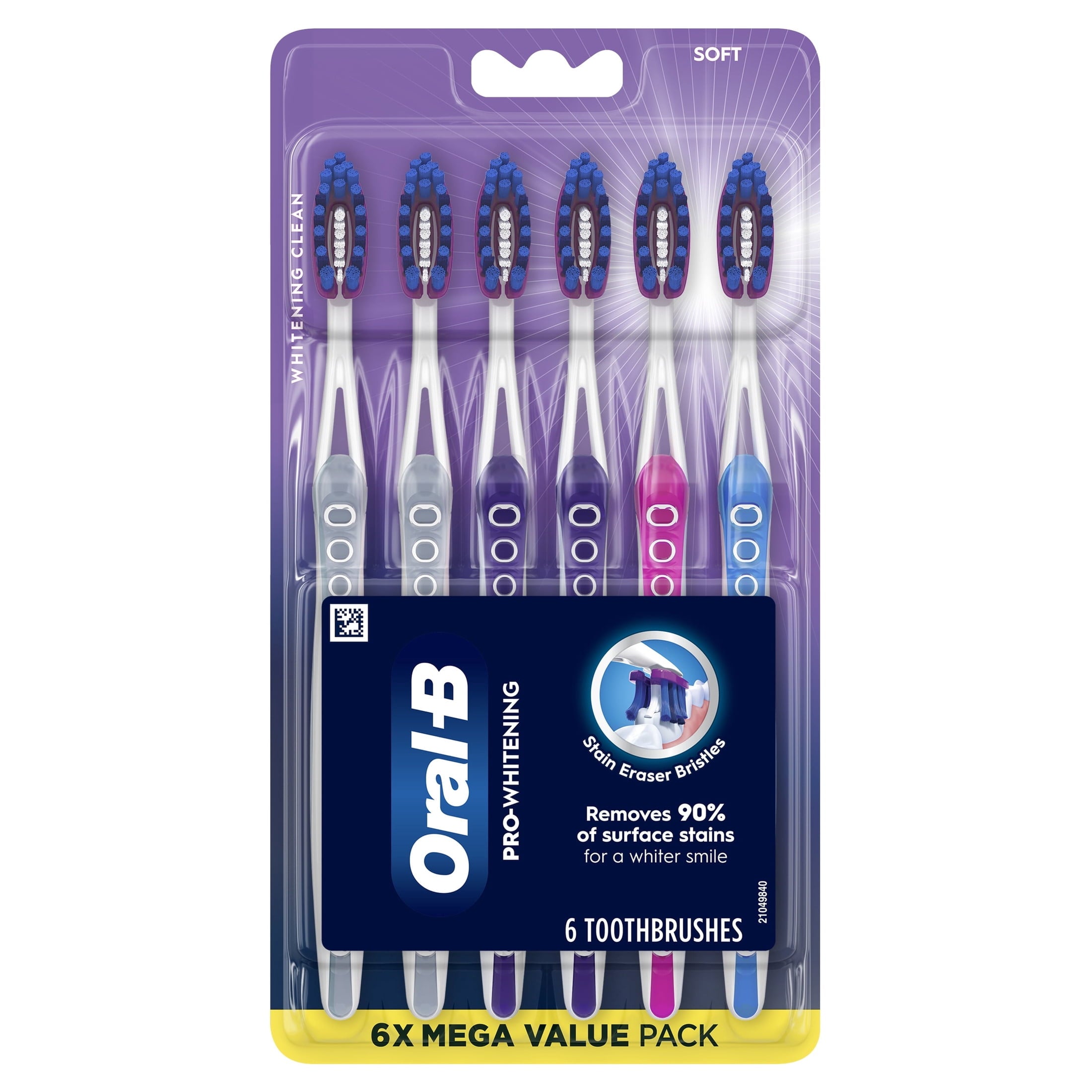 Toothbrush Pro Whitening, Soft, 6 Count
