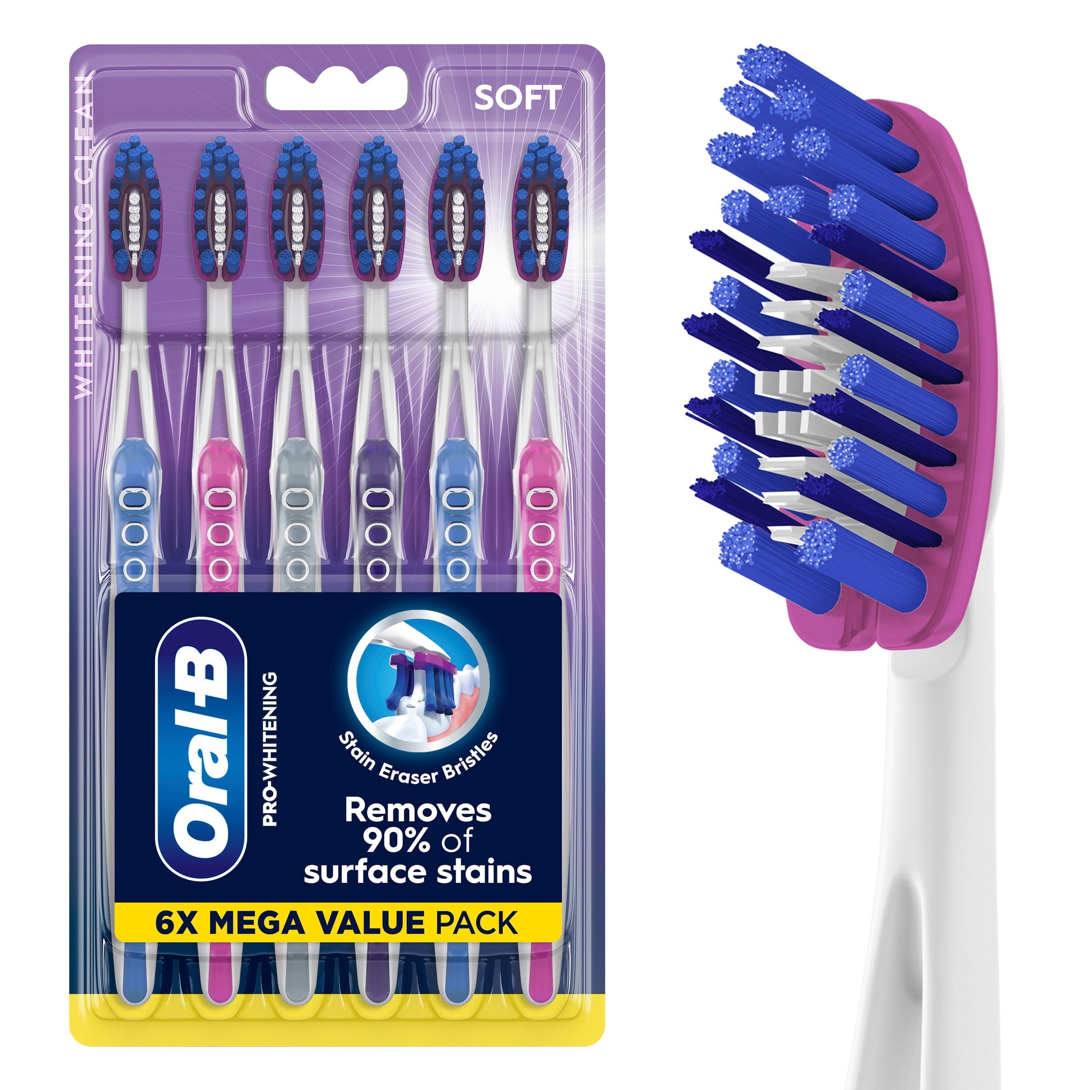Toothbrush Pro Whitening, Soft, 6 Count