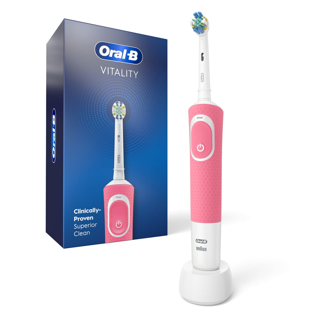 Toothbrush, Vitality Flossaction Rechargeable Electric Toothbrush, Pink, Adults &amp; Children 3+