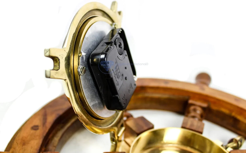 High-end home decoration clock - Sailboat copper hatches and rudder for navigation | Luxury office decorations | Wall decorations | Birthday gifts