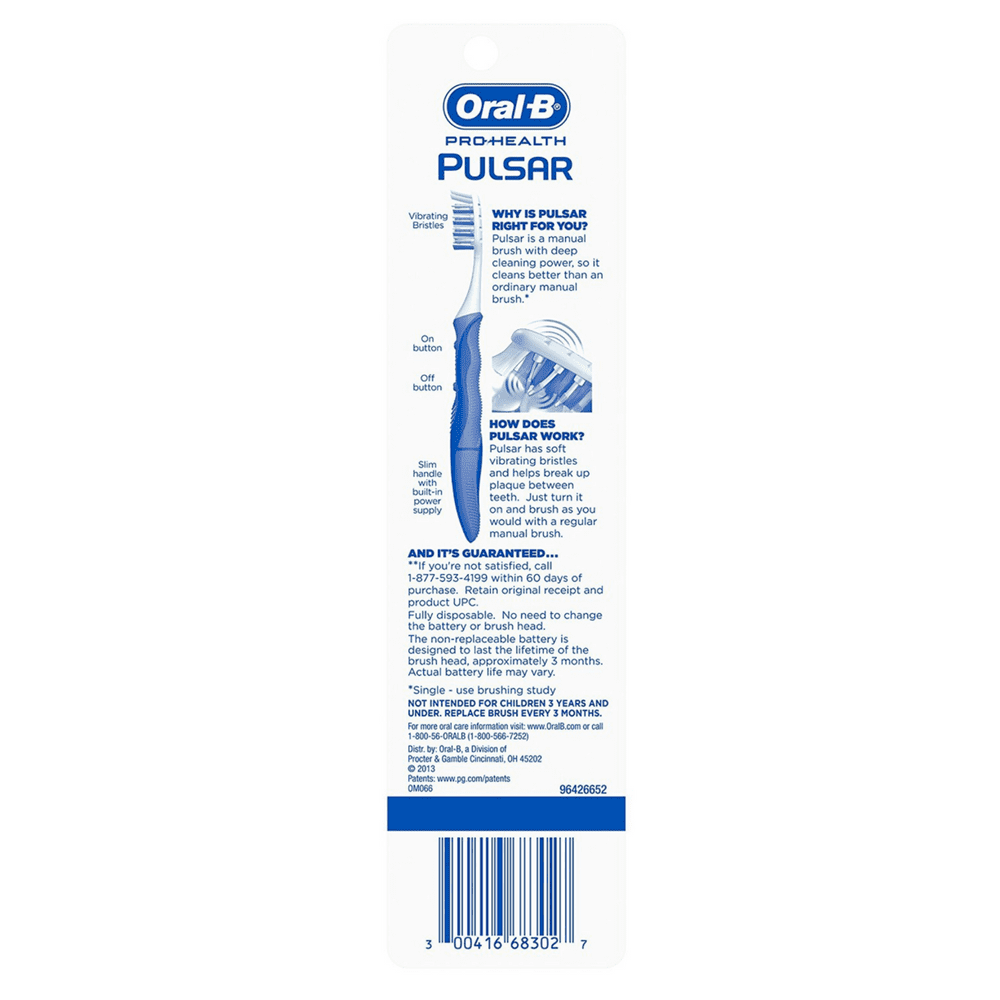 Pro-Health Pulsar Medium Toothbrushes, Value Pack, Colors May Vary, 2 ea (Pack of 3)