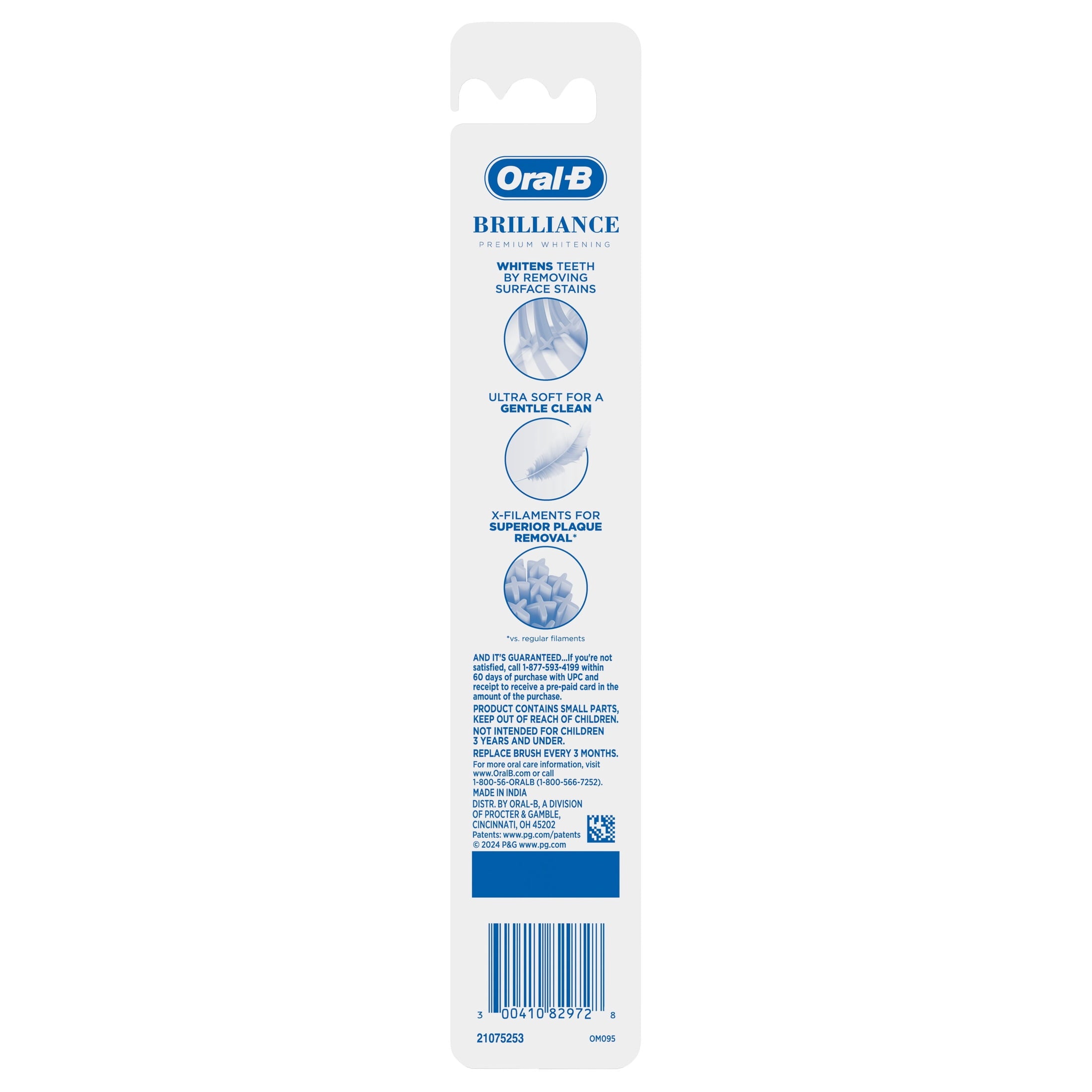 Toothbrush Pro Whitening Brilliance, Extra Soft, Black, 1 Count