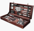 Outdoor Grill Accessories for Barbeque - Outdoor Grill Accessories for Barbeque - Premium Grill Tool Sets - Dark Wood Case Grilling Set - Griddle Accessories Kit - BBQ Gear