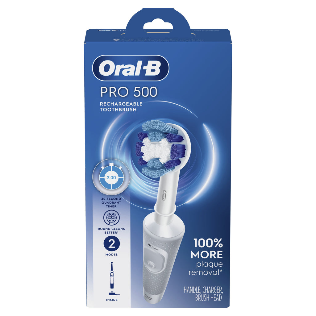 Pro 500 Electric Toothbrush with (1) Brush Head, Rechargeable, White