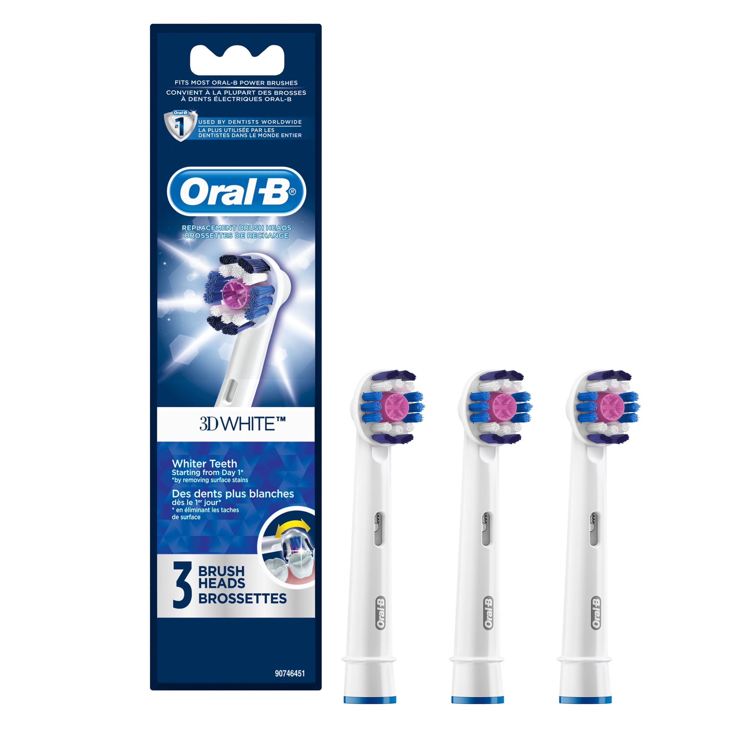 3D White Replacement Brush Heads 3 ct Carded Pack