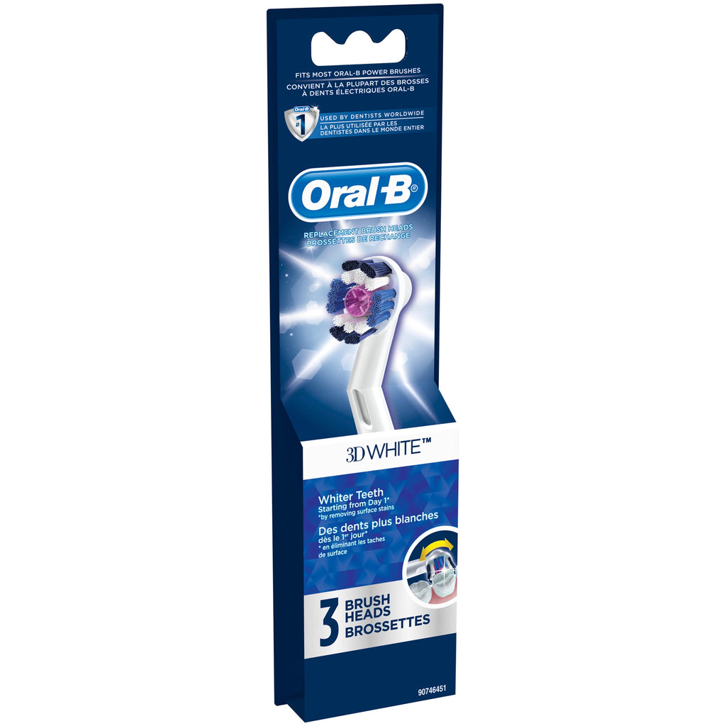 3D White Replacement Brush Heads 3 ct Carded Pack