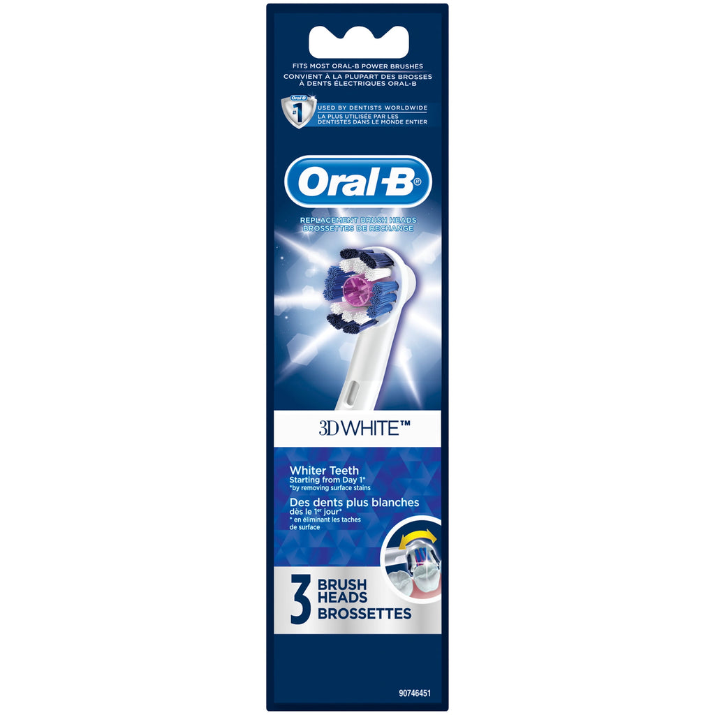 3D White Replacement Brush Heads 3 ct Carded Pack
