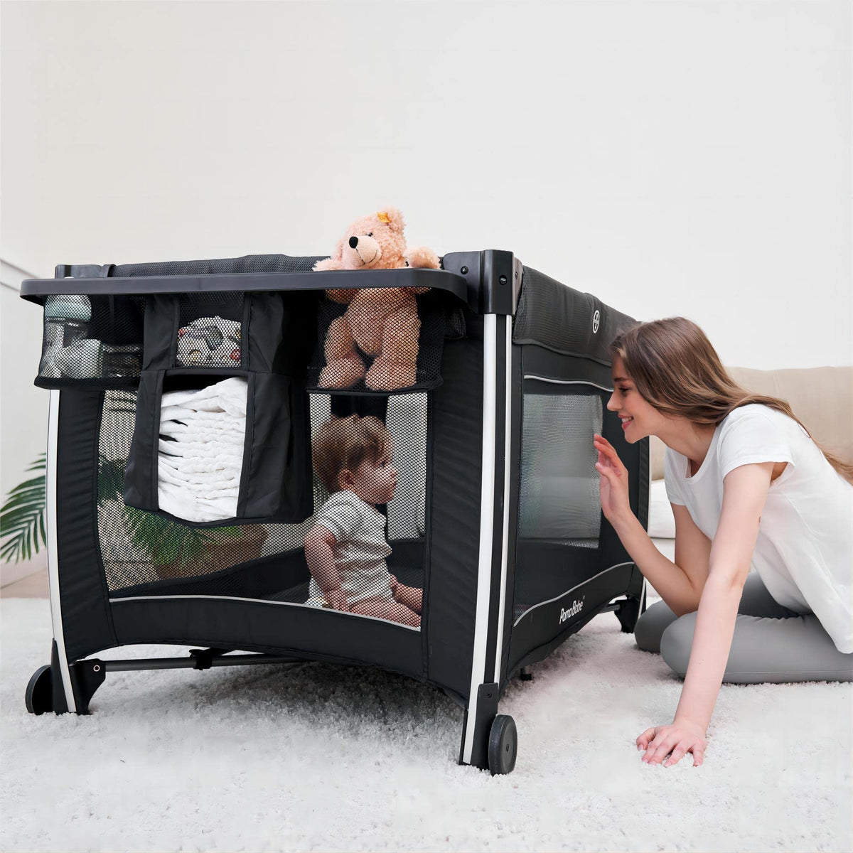 4 in 1 Portable Baby Crib Deluxe Nursery Center