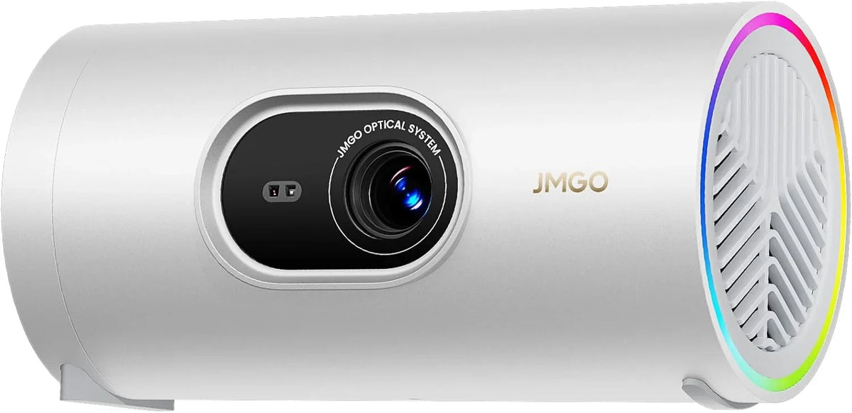 1080P intelligent portable projector, Google TV, 400 lumens, 8-watt Dolby Digital Sound, 3D activation function, HDR10 standard, mini projector with Wi-Fi and Bluetooth functions, suitable for home and outdoor use, equipped with optical filter.