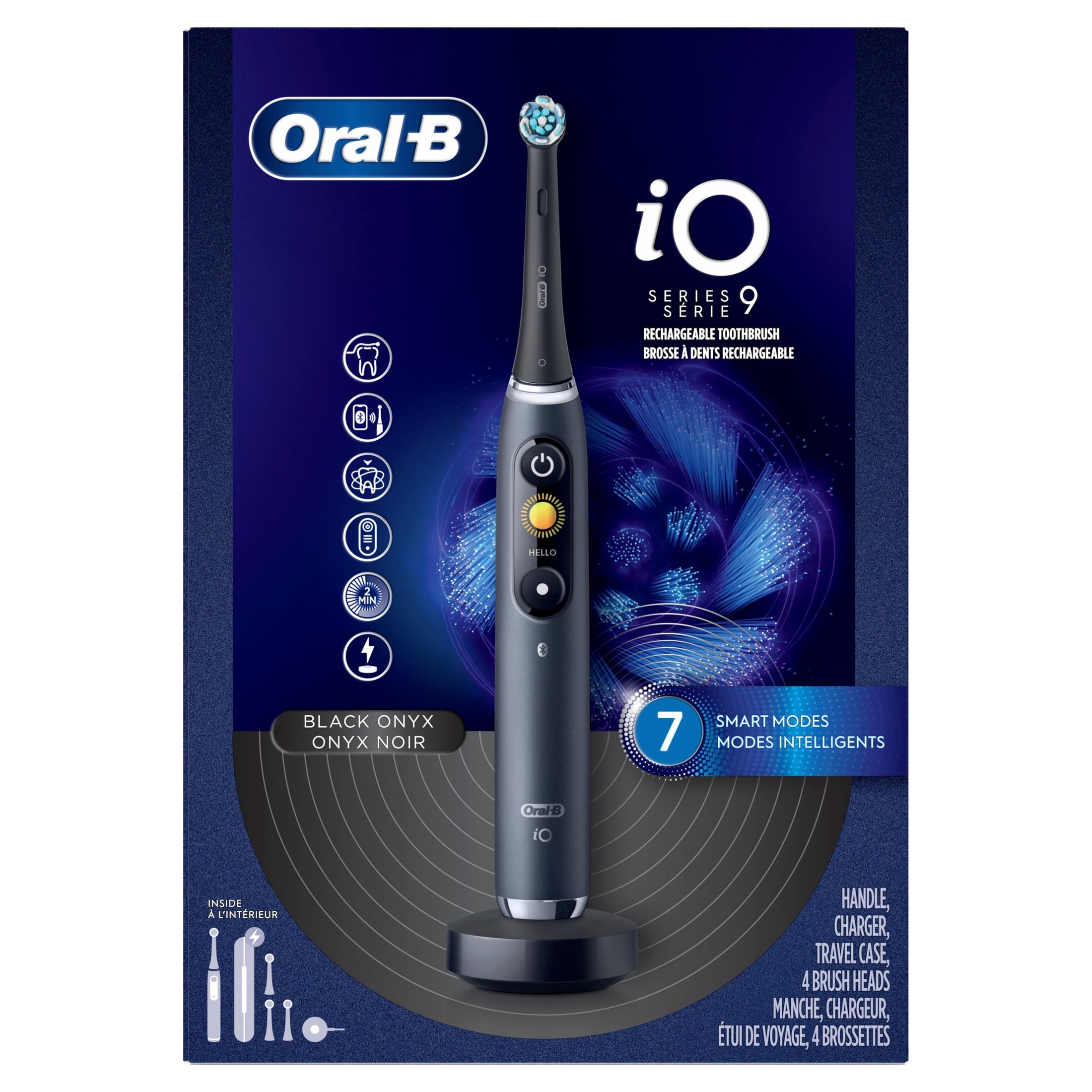 Toothbrush, iO Series 9 Electric Toothbrush with 4 Brush Heads, Black Onyx