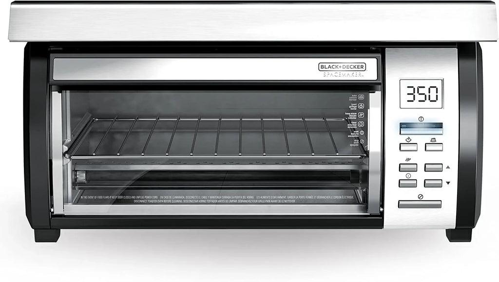 BLACK DECKER SpaceMaker Under-Counter Toaster Oven, Digital Controls, Black/Stainless Steel, Fits 9-测-- Pizza, TROS1000D