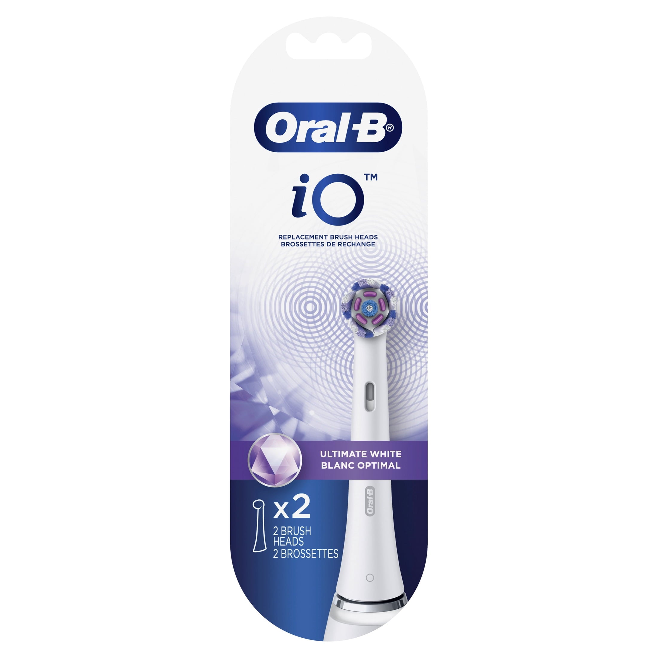 iO Ultimate White Replacement Brush Heads, White, 2 count