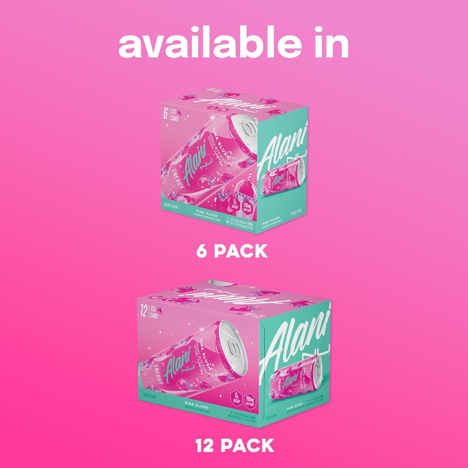 Energy Drink Pink Slush, 12oz Cans, 6-Pack