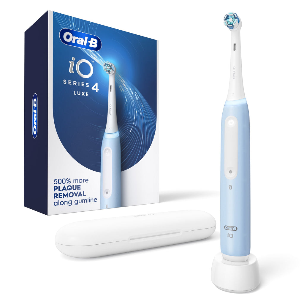 ‑B Toothbrush, iO Series 4 Rechargeable Electric Toothbrush for &amp; Kids 3+, Icy Blue, Compact Head
