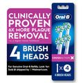 Toothbrush Heads, CrossActionX X-Filament Replacement Brush Heads, 4 Count