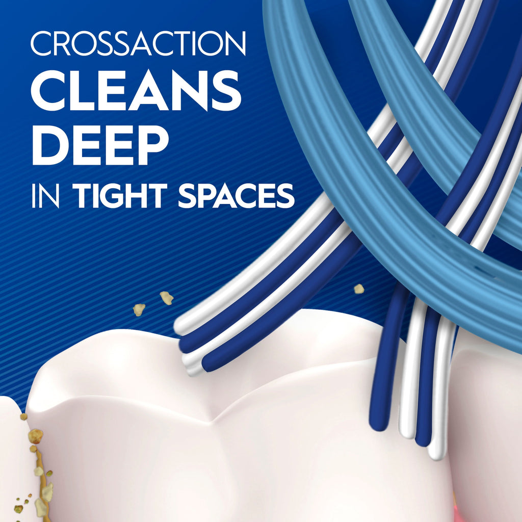 Toothbrush, Pro Clean Cross Action, Deep Plaque Removal, Medium, 4 Count