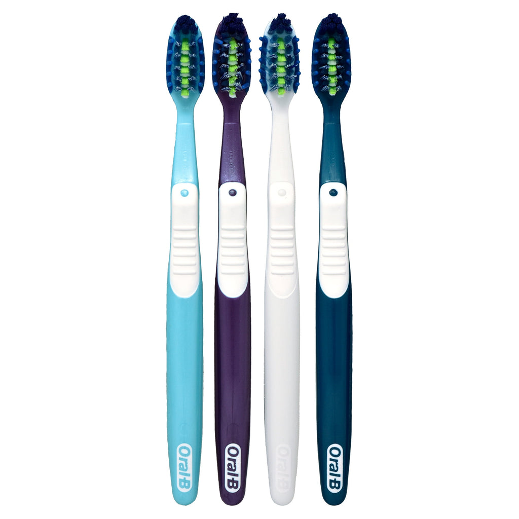Toothbrush, Pro Clean Cross Action, Deep Plaque Removal, Medium, 4 Count