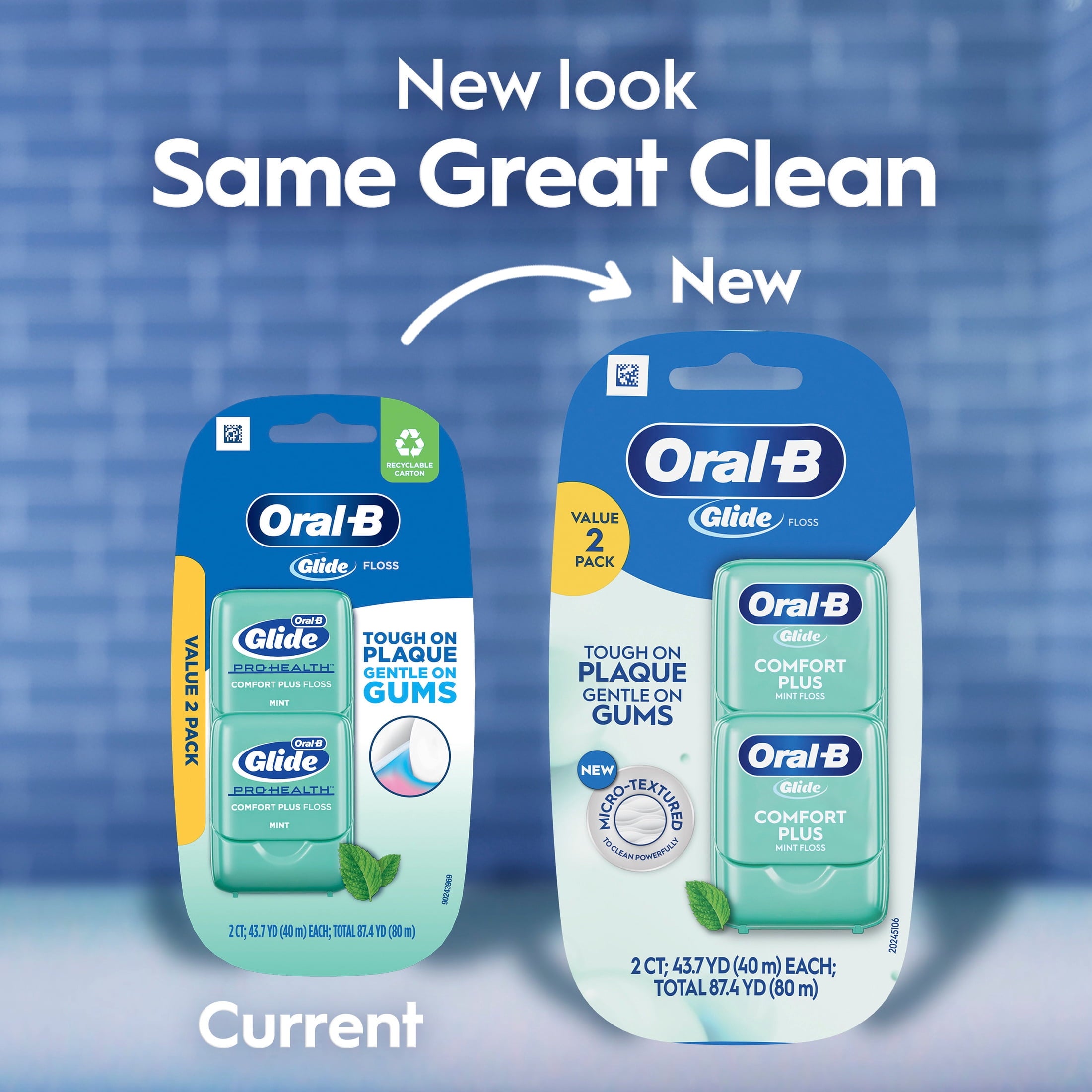 Glide Comfort Plus Dental Floss, Extra Soft, Value 2 Pack (40m Each)