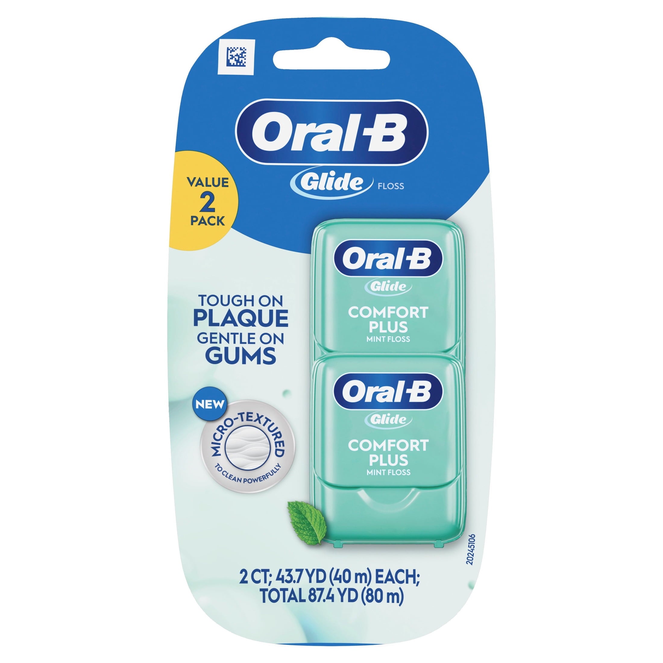 Glide Comfort Plus Dental Floss, Extra Soft, Value 2 Pack (40m Each)
