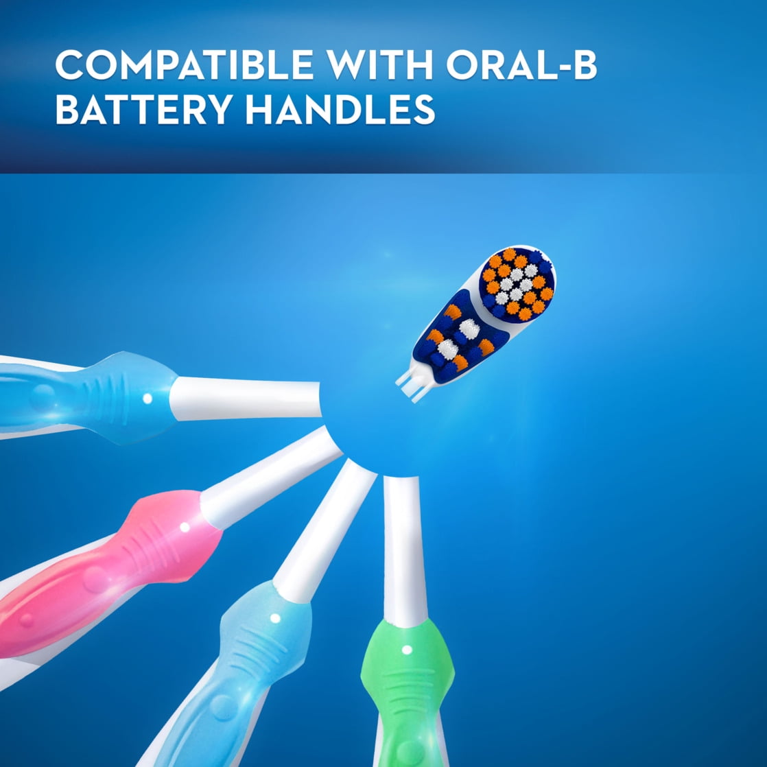3D White Battery Power Toothbrush Replacement Heads, 2 Count