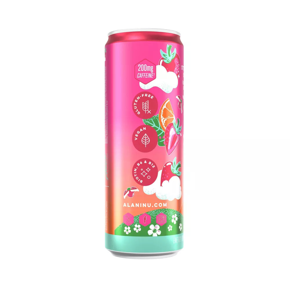 Strawberry Sunrise Energy Drink, 12 fl oz Cans, Pack of 6