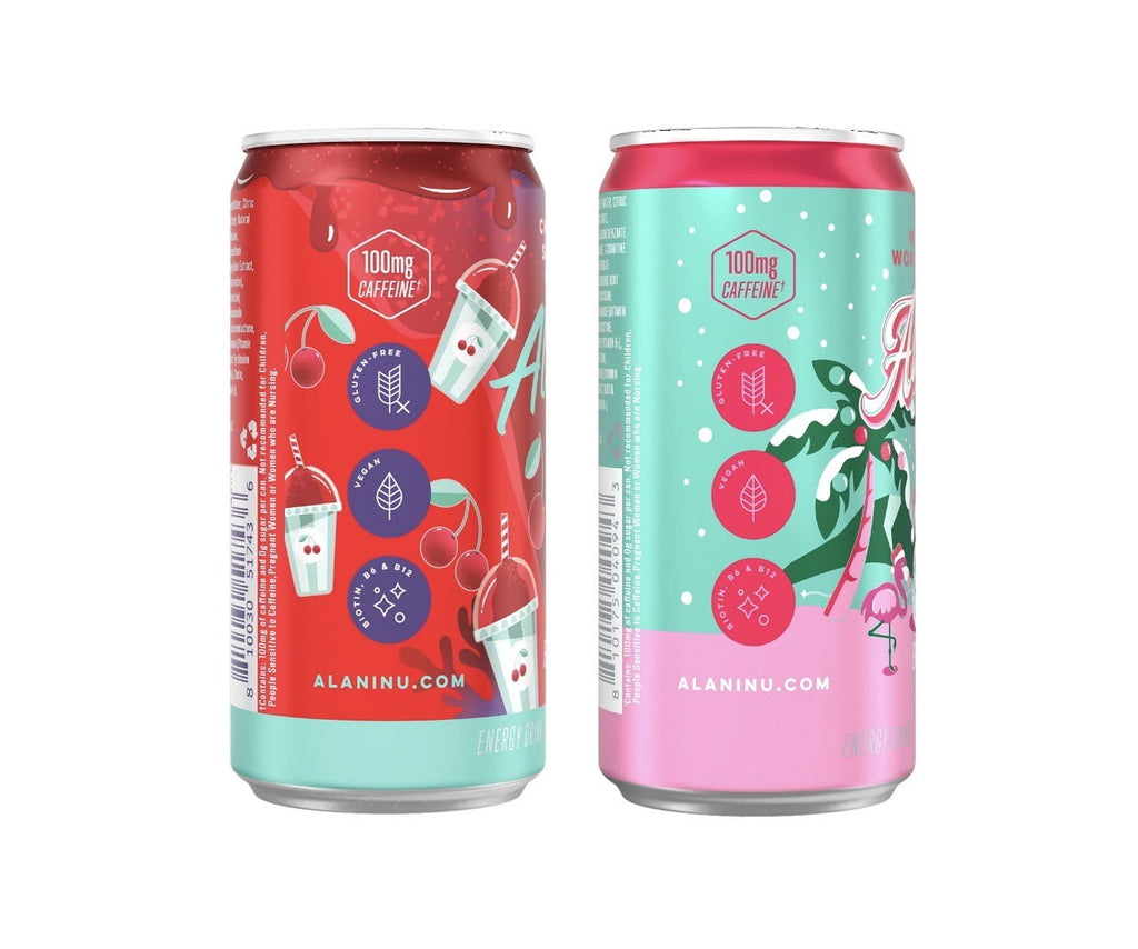 Sugar Free Energy Drink Mini, Variety Pack, Winter Wonderland, Cherry Slush, 8.4 fl oz, 12 Pack, Cans, 100mg Caffeine