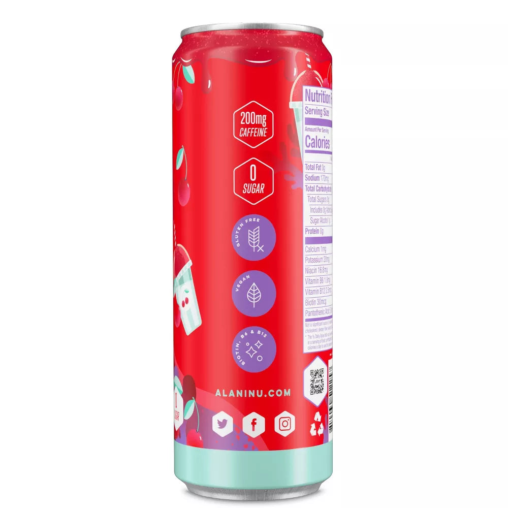 Cherry Slush Energy Drink, 12 fl oz Cans, Pack of 6